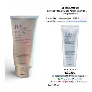 Estée Lauder Perfectly Clean Multi-Action Foam Cleanser and Purifying Mask 5oz